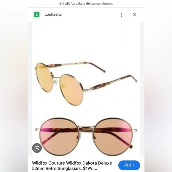 NWT Wildfox Dakota Deluxe Sunglasses Classic Round Gold NEW with case and cloth